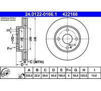 2 x ATE 24.0122-0166.1 Disco freno per MAZDA