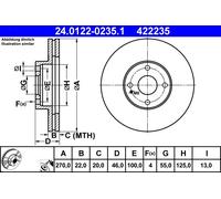 ATE 2x Disco Freni Anteriore 2700 Ventilato per Mazda MX-5 II Nb 24.0122-0235.1