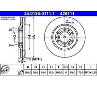 ATE 2x Disco Freni Anteriore 2800 Ventilato per Opel Frontera B 6B_5 _SUD2