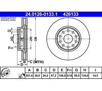 COPPIA DISCHI FRENO ANT ATE LANCIA KAPPA SW 2.4 JTD 100KW 98>01 24012601331