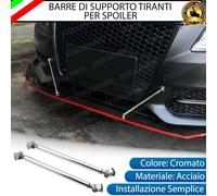 2 X BARRE SUPPORTO TIRANTI CROMATE PARAURTI SPOILER PER AUDI A3 8V RESTYLING