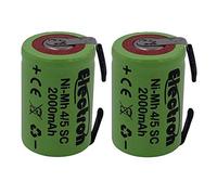 2 X Batteria ricaricabile NiMh 4/5 SC 1,2V 2000mAh 22x33mm subC a saldare linguette per pacchi batteria