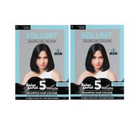 2 x Bblunt Natural Black 5 minuti shampoo colore per capelli 20 ml colore...