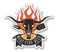 2 x BBQ Carne Fire Birra Sticker in vinile per computer portatile iPad con scritta Dad Joke fiamme # 4632-10 cm Wide x 9,3 cm Tall