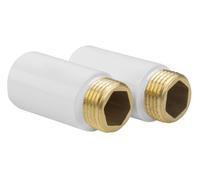 2 X Bianco Valvola Estensione 1.3cm Radiatore Rubinetto Rotondo Connettore