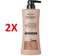 Biopoint Professional Hair Program - Shampoo Capelli Riparazione & Bellezza 5 Azioni, Rigenera e Idrata i Capelli Danneggiati, Formulato con Cheratina, Olio di Argan e Olio di Moringa, 400 ml