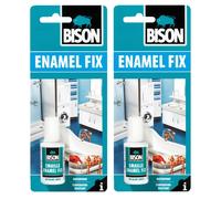 2 X Bison Smalto Difficoltà Kit Riparazione Bianco Touch Fino Pittura Fixchip Su