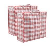 2 x borse per riporre oggetti, borsa per la spesa Jumbo in cartone da viaggio, chiusura lampo e manici, grande borsa per la spesa da 20 kg, per vestiti, coperte, cuscino 80 x 60 x 30 cm (2 x rosso)