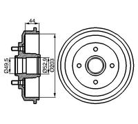 2 x BOSCH 0 986 477 102 Tamburo freno per FORD,FORD AUSTRALIA