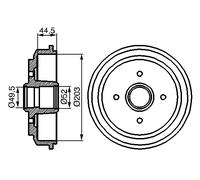 2 x BOSCH 0 986 477 149 Tamburo freno per FORD,MAZDA