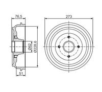 2 x BOSCH 0 986 477 282 Tamburo freno per CITROËN,DS,PEUGEOT