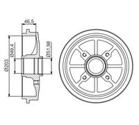 2 x BOSCH 0 986 477 301 Tamburo freno per PEUGEOT
