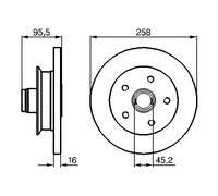 2x BOSCH 0 986 478 224 Disco freno Anteriore per VW TRANSPORTER III Autobus