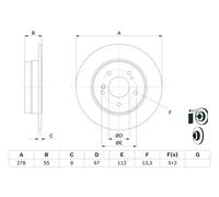 2 x BOSCH 0 986 478 325 Disco freno per CHRYSLER,MERCEDES-BENZ