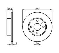 2 x BOSCH 0 986 478 353 Disco freno per AUTOBIANCHI,FIAT,INNOCENTI,LANCIA