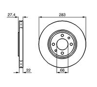 2 x BOSCH 0 986 478 834 Disco freno per CITROËN,PEUGEOT