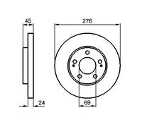 2 x BOSCH 0 986 479 035 Disco freno per MITSUBISHI