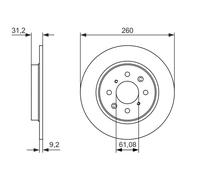 Disco freno BOSCH 0 986 479 051 posteriore, pieno, 1 Pezzo