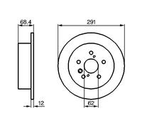 2 x BOSCH 0 986 479 200 Disco freno per TOYOTA
