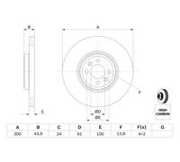 2 x BOSCH 0 986 479 209 Disco freno per RENAULT