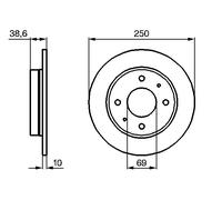 2 x BOSCH 0 986 479 236 Disco freno per MITSUBISHI,SMART
