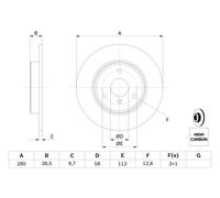 Bosch BD1168 Dischi freno, Certificato ECE-R90, 1 set di 2 dischi