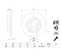 2 x BOSCH 0 986 479 348 Disco freno per BMW