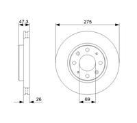 2 x BOSCH 0 986 479 369 Disco freno per KIA
