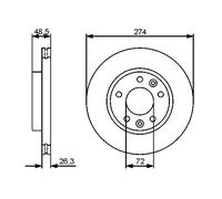 2 x BOSCH 0 986 479 444 Disco freno per KIA,NAZA