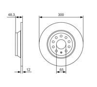 Disco freno BOSCH 0 986 479 A84 posteriore, pieno, 1 Pezzo