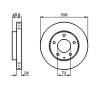2 x BOSCH 0 986 479 B25 Disco freno per EUNOS,FORD USA,MAZDA
