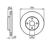 Disco freno BOSCH 0 986 479 B60 anteriore, ventilato, 1 Pezzo