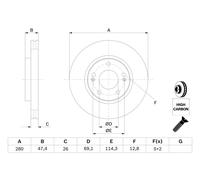 2 x BOSCH 0 986 479 C07 Disco freno per HYUNDAI,KIA