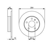 2 x BOSCH 0 986 479 C66 Disco freno per OPEL