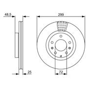 Disco freno BOSCH 0 986 479 C74 anteriore, ventilato, 1 Pezzo
