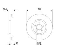 Disco freno BOSCH 0 986 479 C75 anteriore, ventilato, altamente carbonizzato, 1 Pezzo