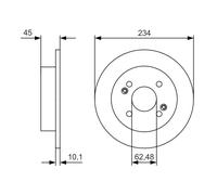 2 x BOSCH 0 986 479 D02 Disco freno per HYUNDAI