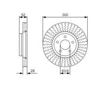 BOSCH disco freno 0986479D38 ventilato diametro 300 spessore 28 mm 5 fori
