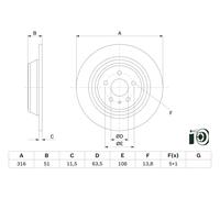 Disco freno BOSCH 0 986 479 D86 posteriore, pieno, 1 Pezzo