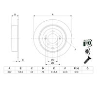 Bosch Disco freno 0 986 479 E43, posteriore pieno, 1 pezzo