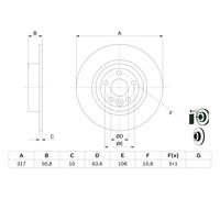 2 x BOSCH 0 986 479 E58 Disco freno per LAND ROVER