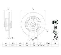 2 x BOSCH 0 986 479 E71 Disco freno per RENAULT