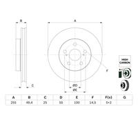 2 x BOSCH 0 986 479 F72 Disco freno per TOYOTA