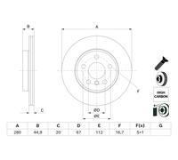 2 x BOSCH 0 986 479 H70 Disco freno per BMW