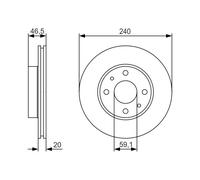Bosch Disco freno 0 986 479 S74 ventilato Set 2 pezzi per FIAT Palio/Weekend/Albea