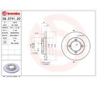 2 x BREMBO 08.5741.20 Disco freno per KIA