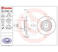 2 x BREMBO 08.6785.10 Disco freno per SEAT,VW