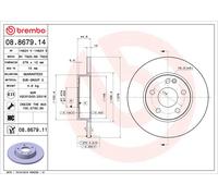 2 x BREMBO 08.8679.11 Disco freno per MERCEDES-BENZ
