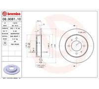 2 x BREMBO 08.9081.10 Disco freno per HYUNDAI