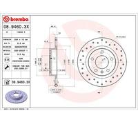 2 x BREMBO 08.9460.3X Disco freno per OPEL,VAUXHALL